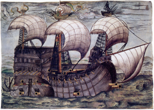 Galeon z XVII wieku.